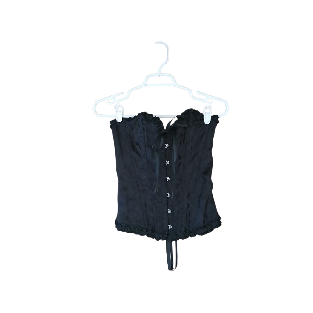Unbranded Black Satin Strapless Corset Small